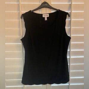 Joseph Ribkoff Black Scalloped Sleeveless Top Excellent Condition Womens size 18